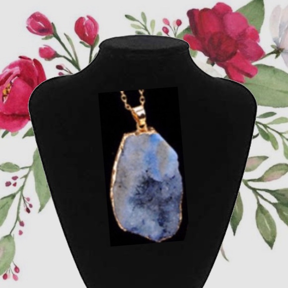 BOHEMIAN STYLE NECKLACE & PENDANT BLUE - Picture 2 of 5